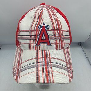 Los Angeles Angels Plaid Red White Hat Auto Trader Sports Baseball California